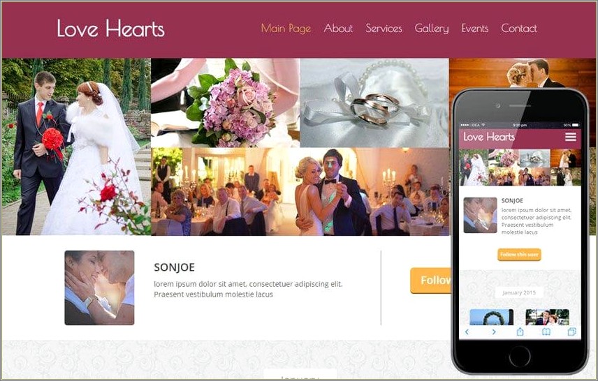 Free Bootstrap Templates For Wedding Planners