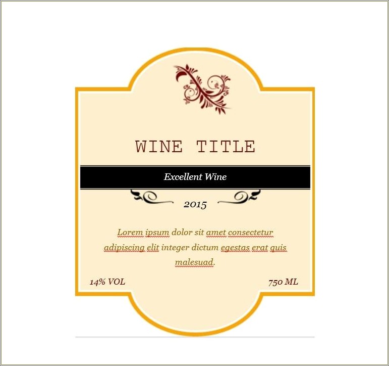 Free Bottle Label Template For Word