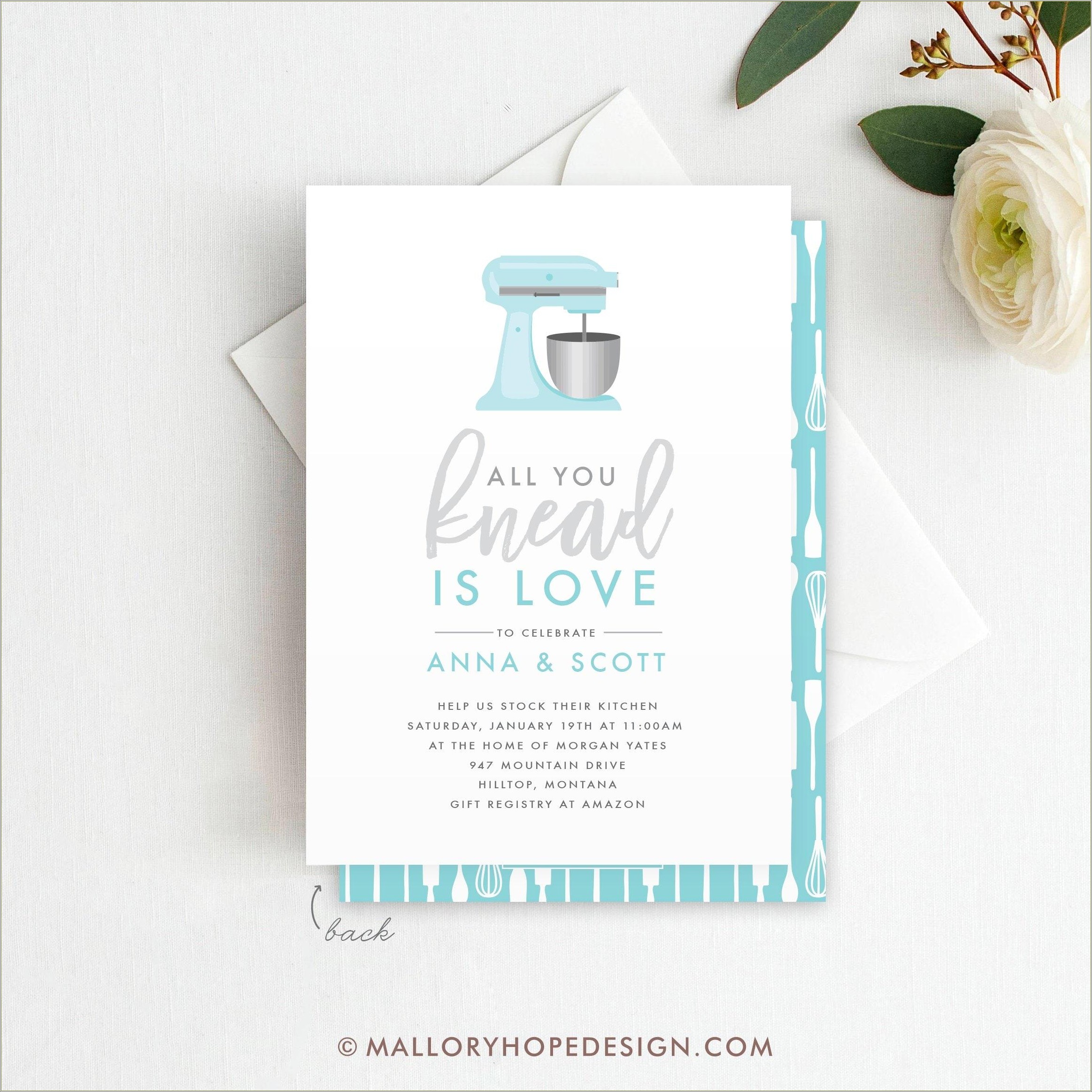 Free Bridal Shower Invitation Postcard Template