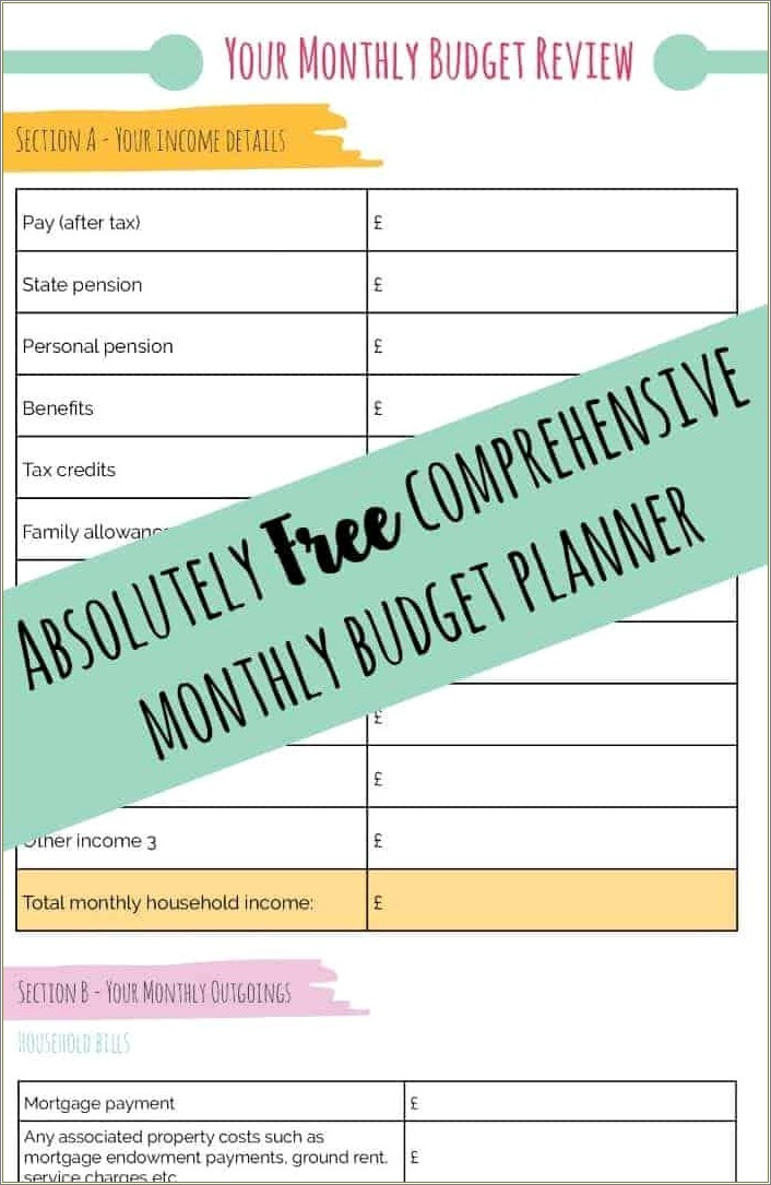 Free Budget Planner Template For Mac