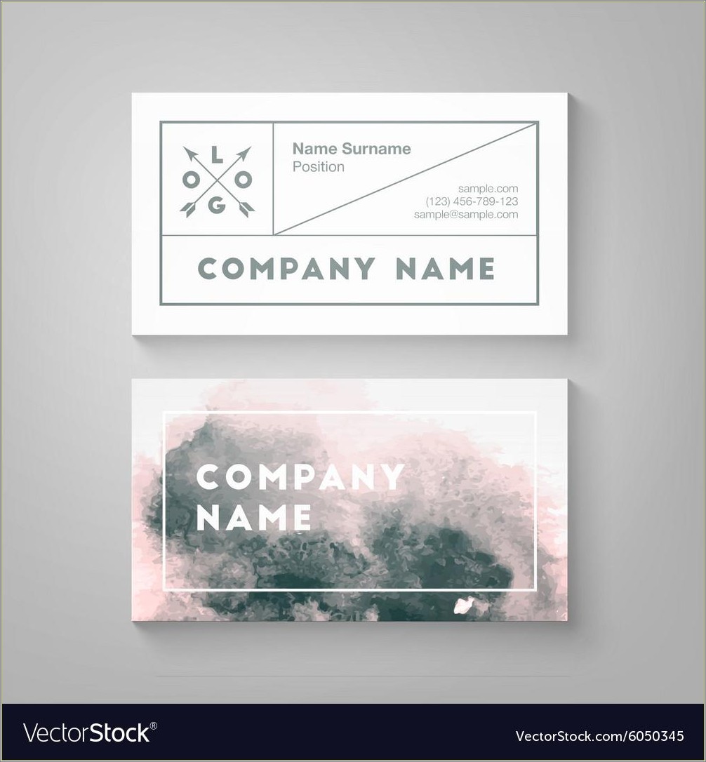 Free Business Card Template Illustrator Watercolor