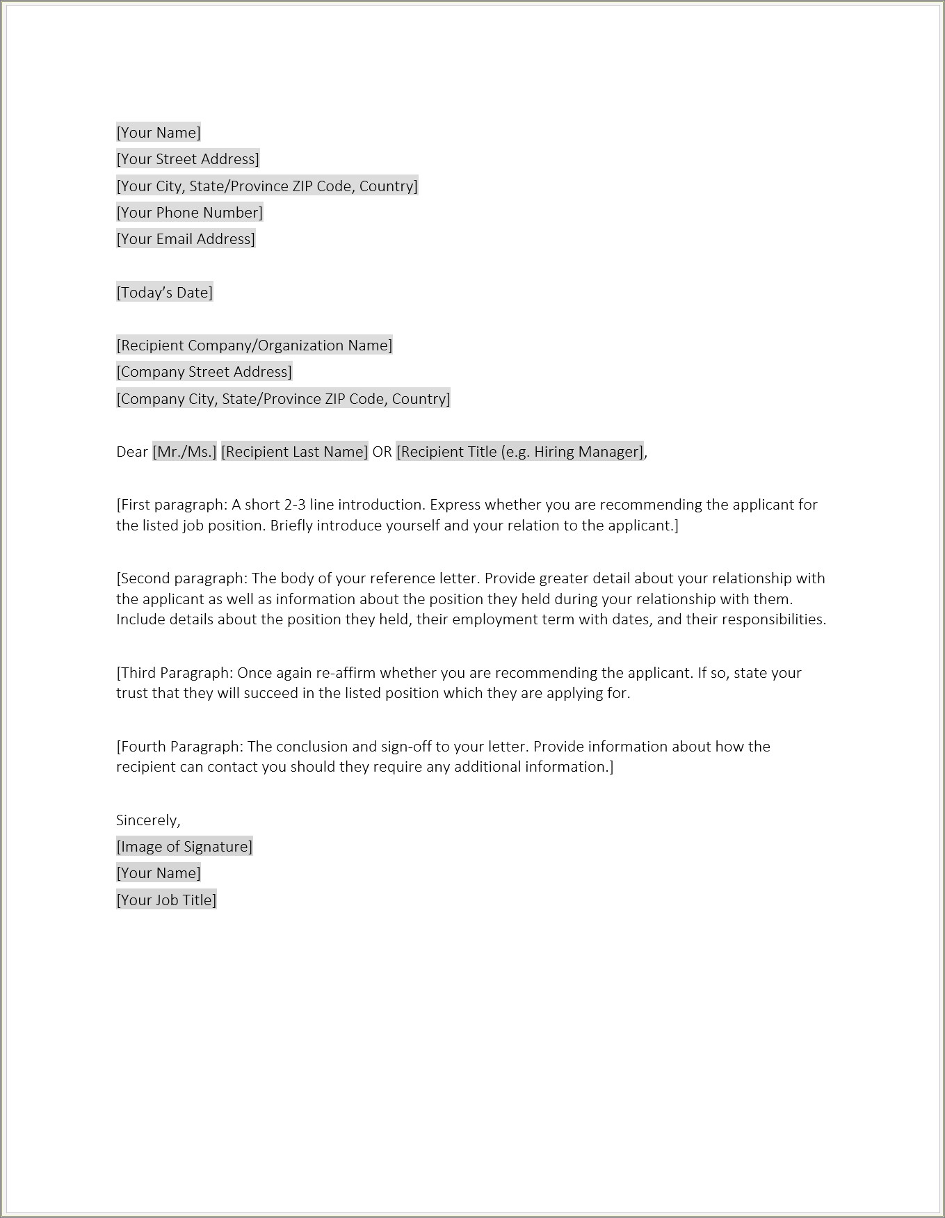 Free Business Letter Of Introduction Template