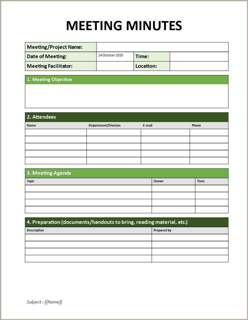 Free Business Meeting Minutes Template Word