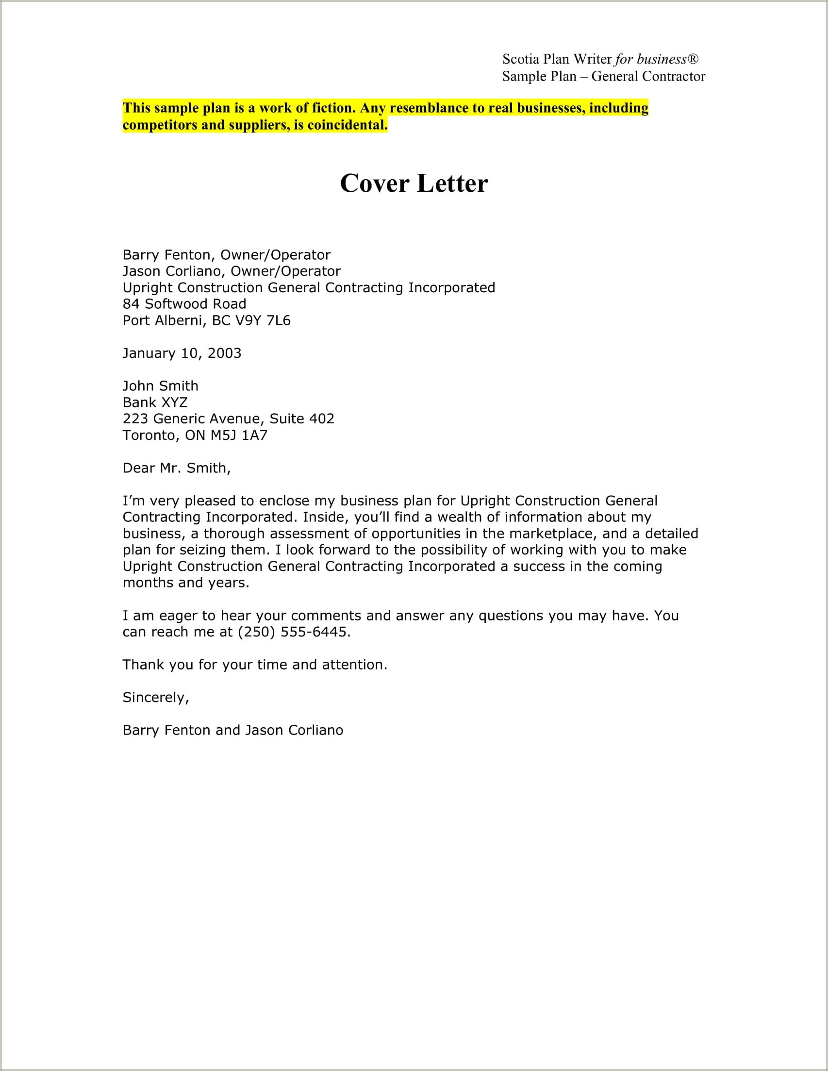 Free Business Proposal Cover Letter Template
