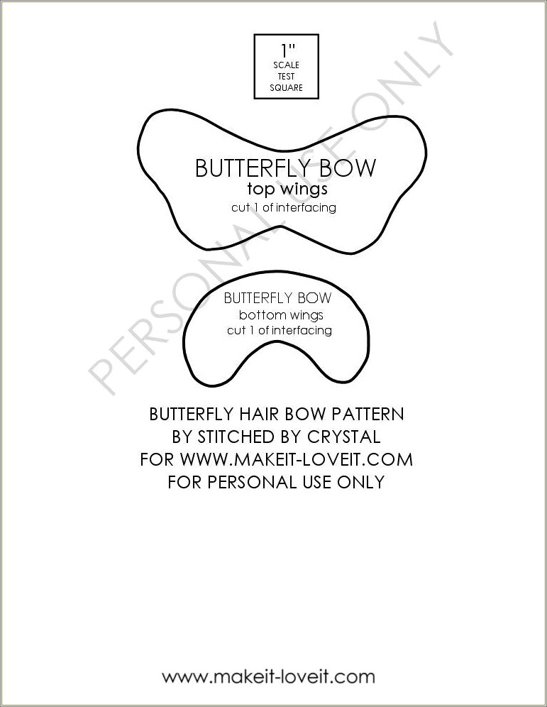 Free Butterfly Hair Bow Template Svg