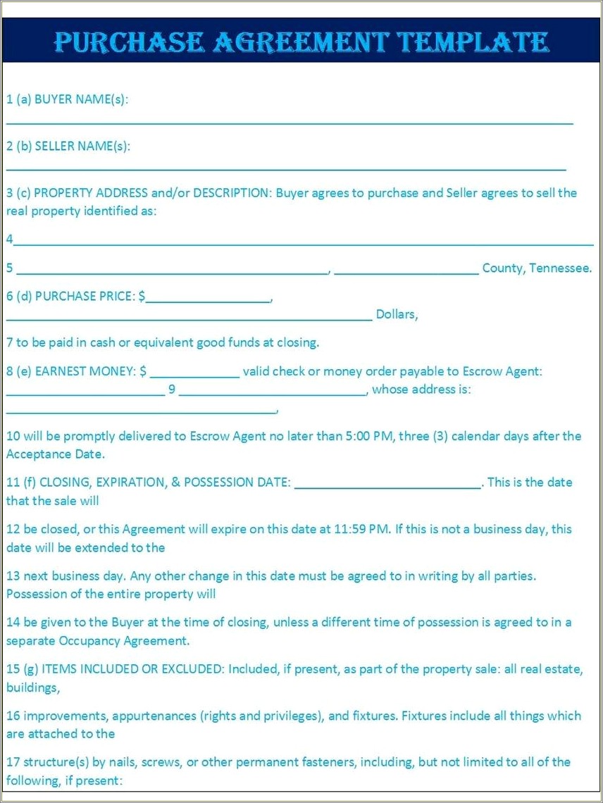 Free Buying And Selling Agreement Template