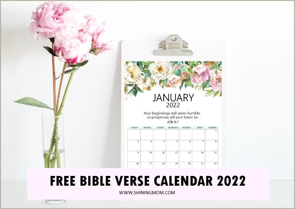Free Calendar Template With Bible Verses
