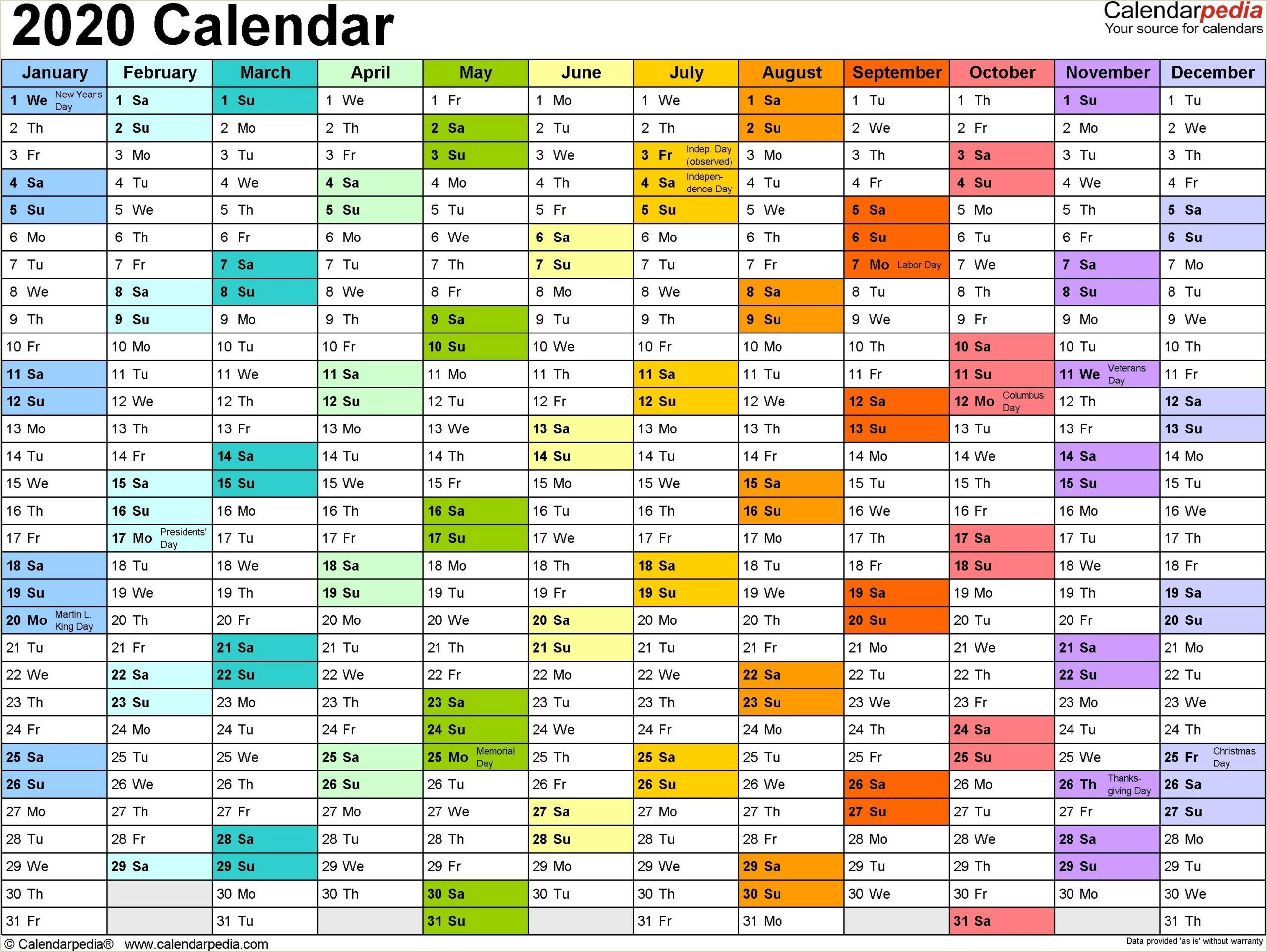 Free Calendar Templates For Word 2016