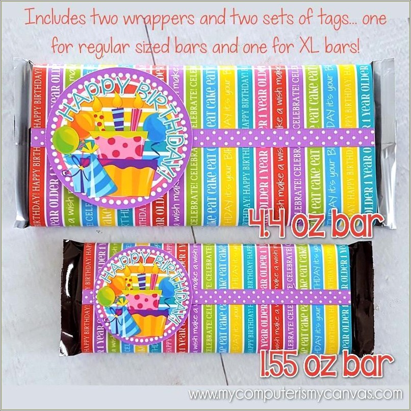 Free Candy Wrapper Template For Birthday