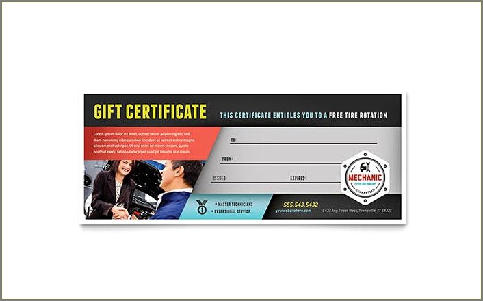 Free Car Themed Gift Certificate Template