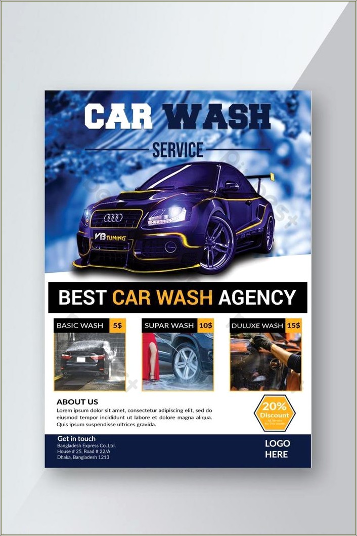 Free Car Wash Flyer Template Psd