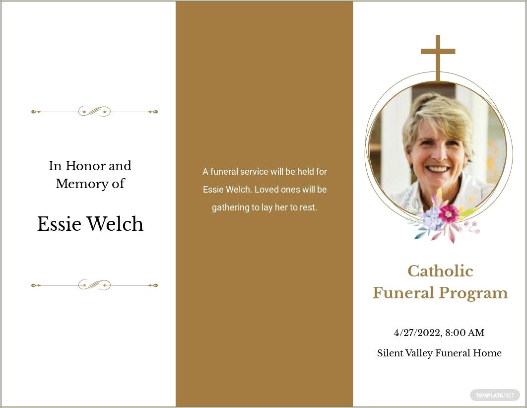Free Catholic Funeral Program Template Word