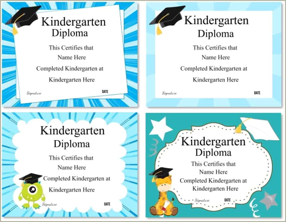 Free Catholic Printable Kindergarten Certificate Templates