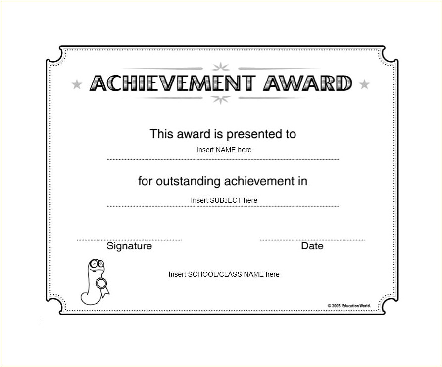 Free Certificate Of Achievement Template Pdf