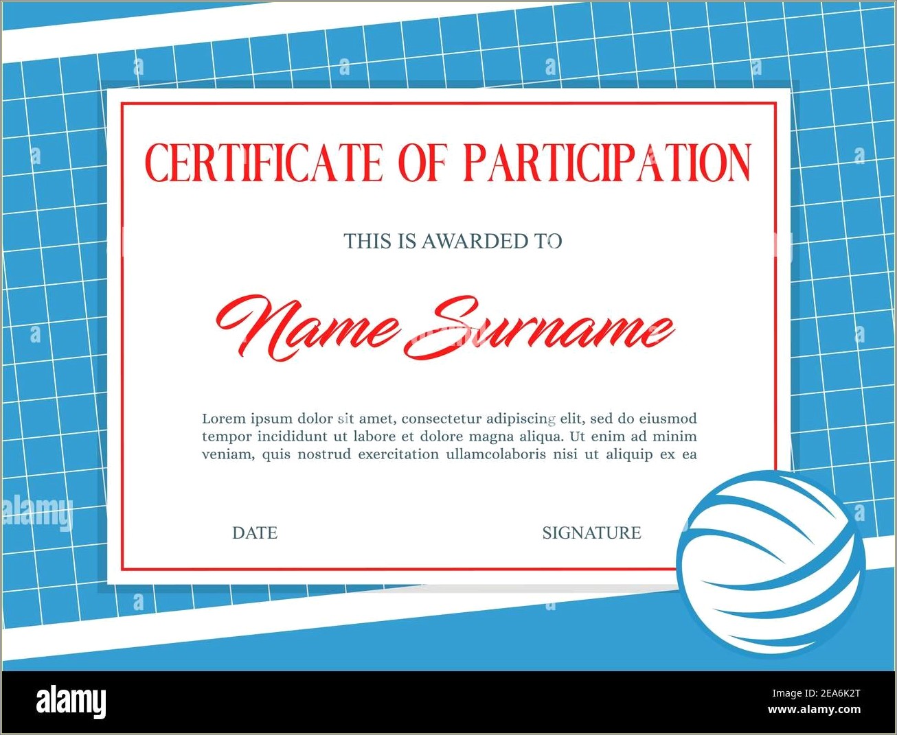 Free Certificate Of Participation Template Sports