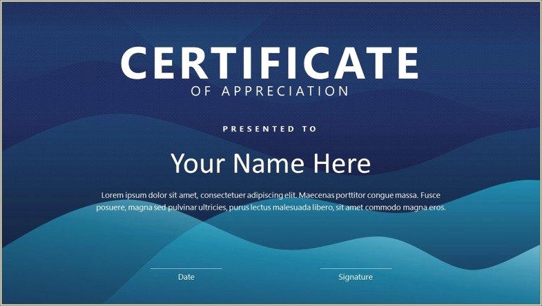 Free Certificate Of Participation Templates Ppt