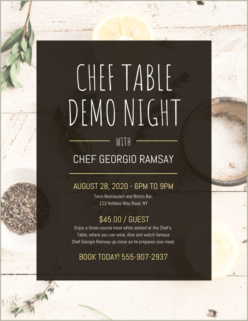Free Chef Picnic Themed Flyer Template