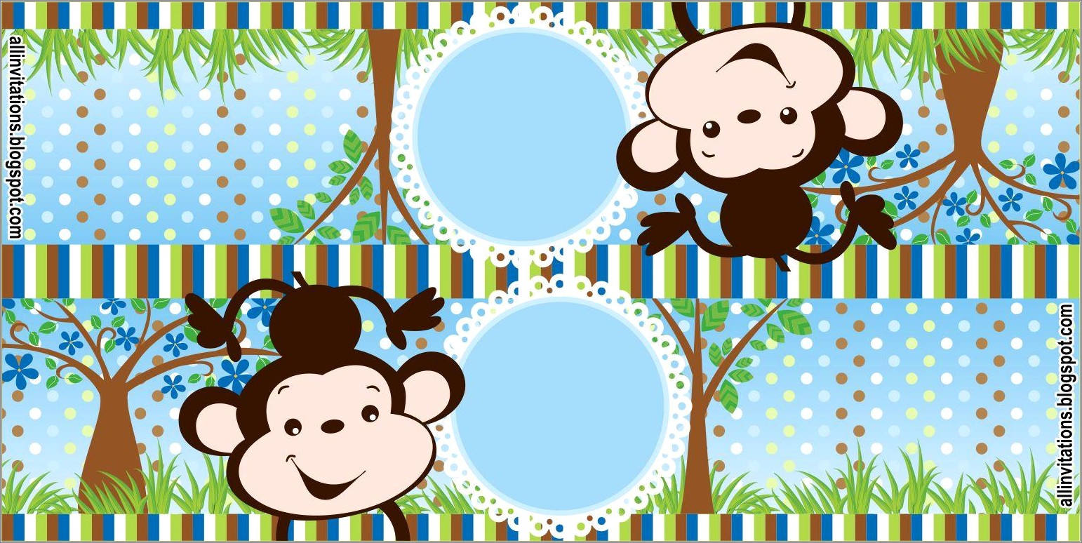 Free Chocolate Bar Templates Of Monkeys
