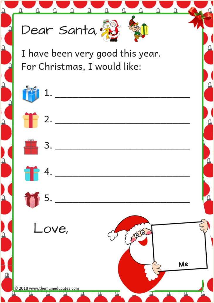 Free Christmas Friendly Letter Template Tpy