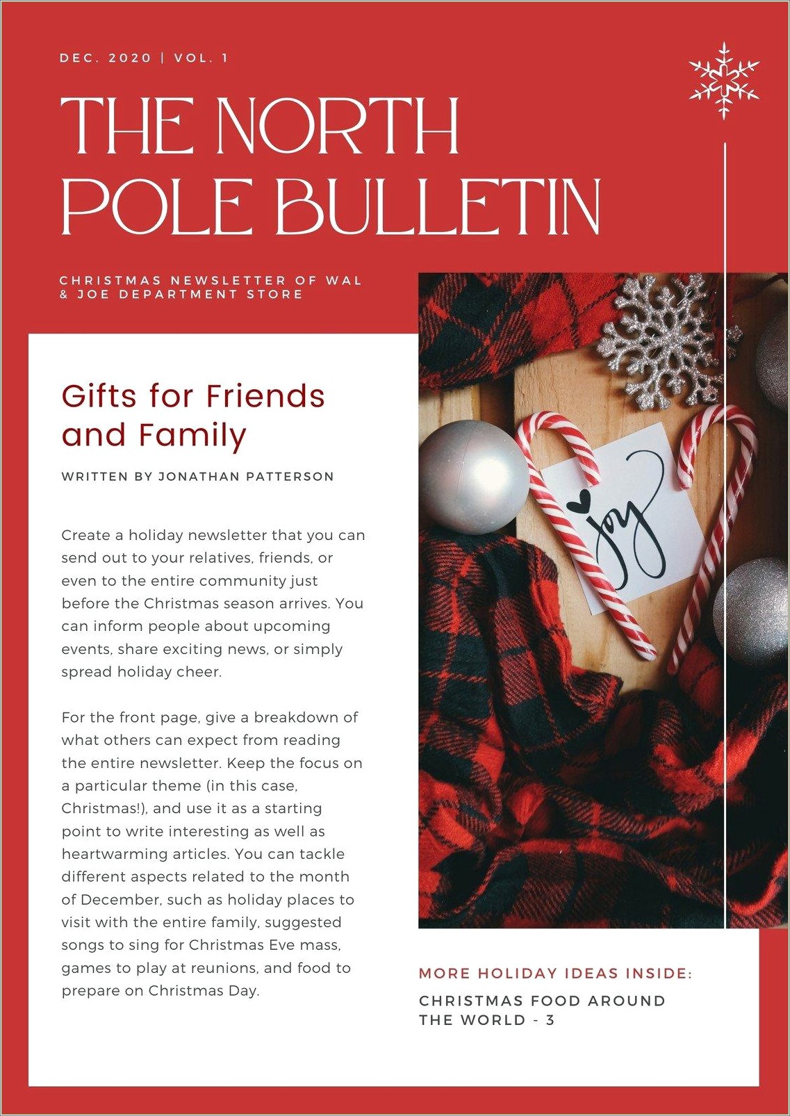 Free Christmas Newsletter Templates For Teachers