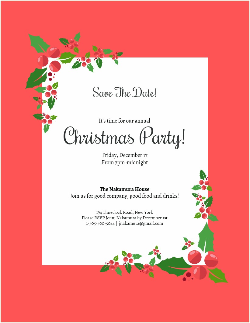 Free Christmas Party Invitation Email Templates