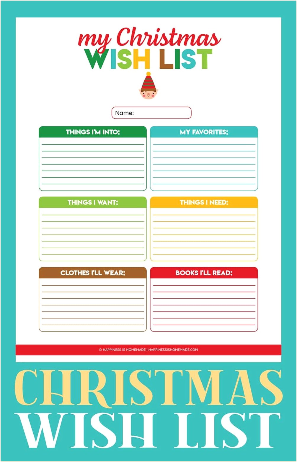 Free Christmas Wish List Template Printable