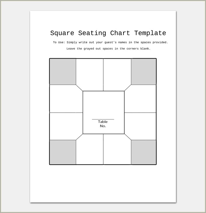 Free Classroom Seating Chart Template 4x6