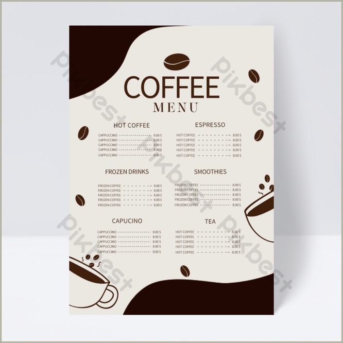 Free Coffee Shop Menu Design Templates