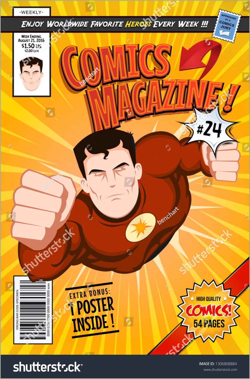 Free Comic Book Cover Template Psd