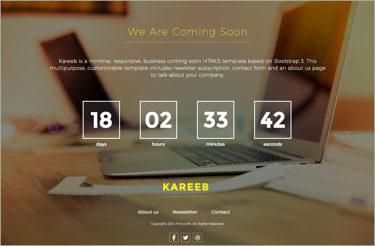 Free Coming Soon Template With Timer