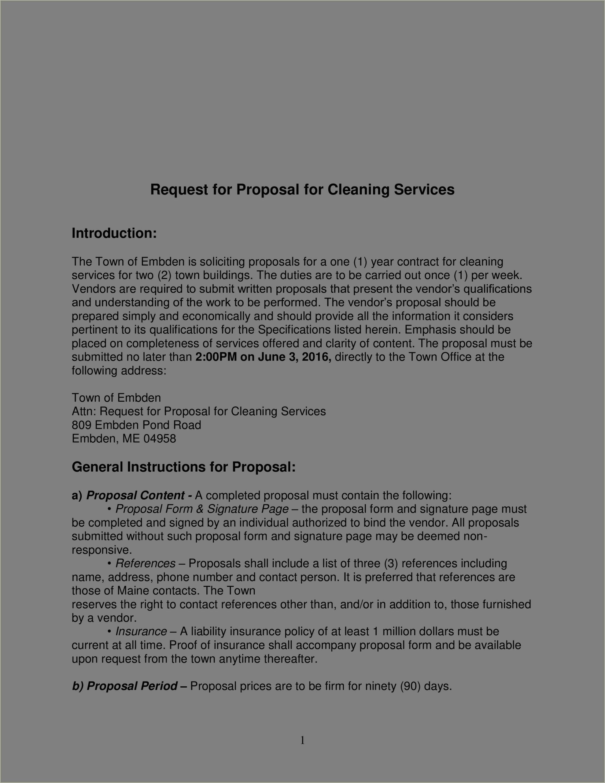 Free Commercial Cleaning Proposal Template Download
