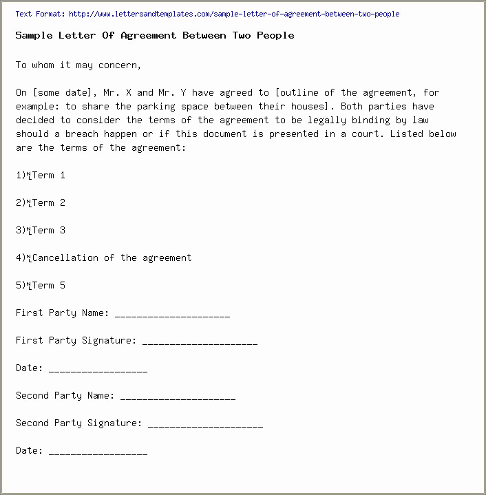 Free Contract Template Between Two Parties
