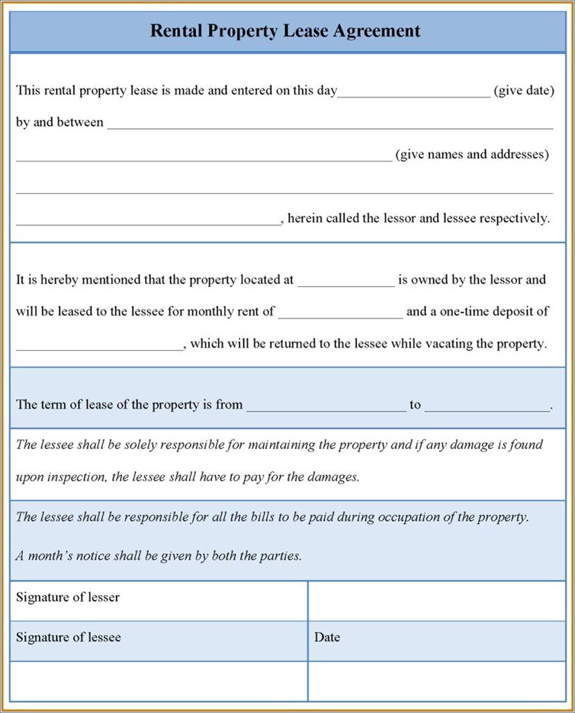 Free Contract Templates For Vacation Rental