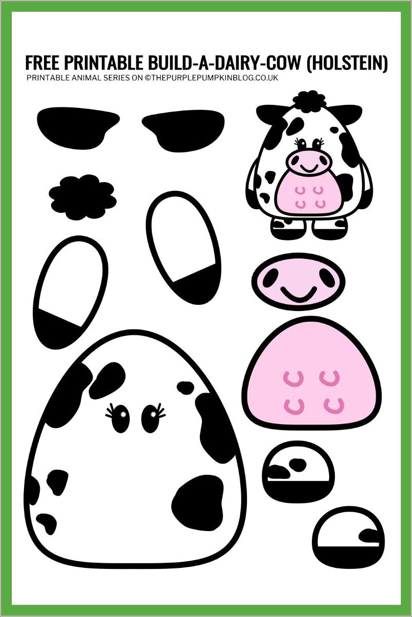Free Cow Template To Print Out