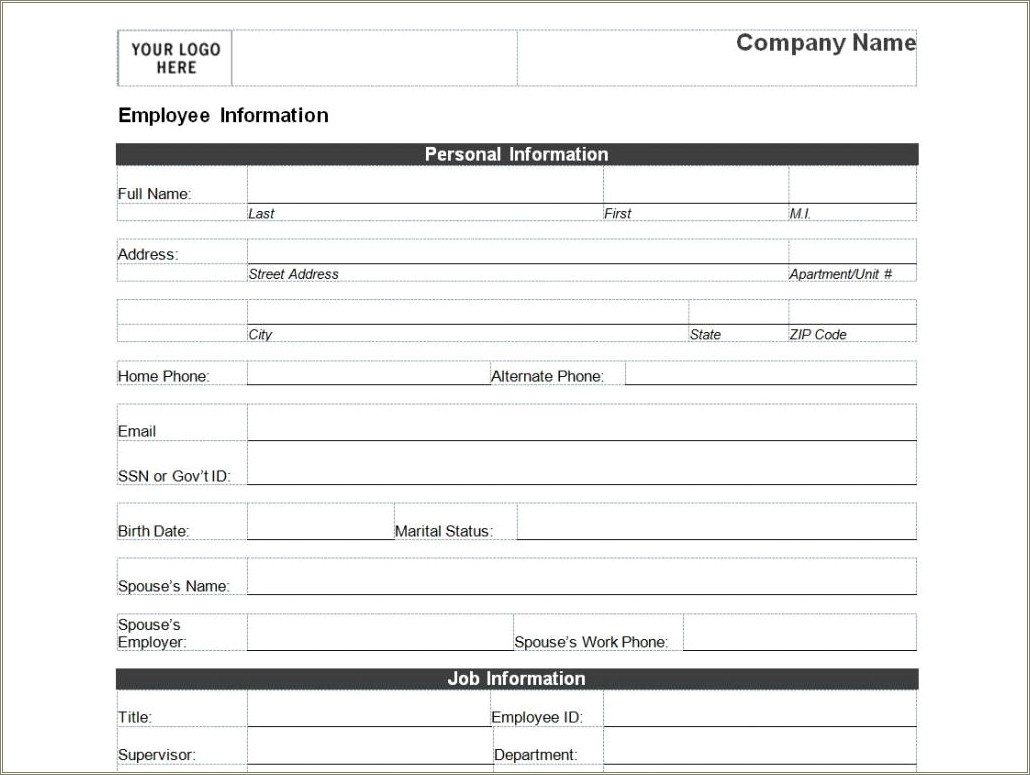 Free Customer Information Form Template Download