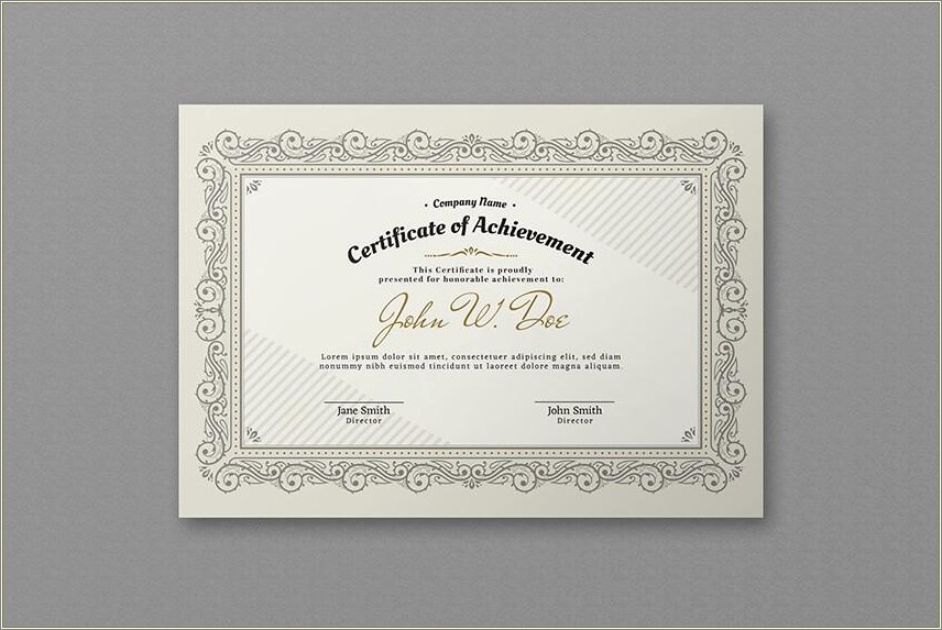 Free Customizable Certificate Of Achievement Template