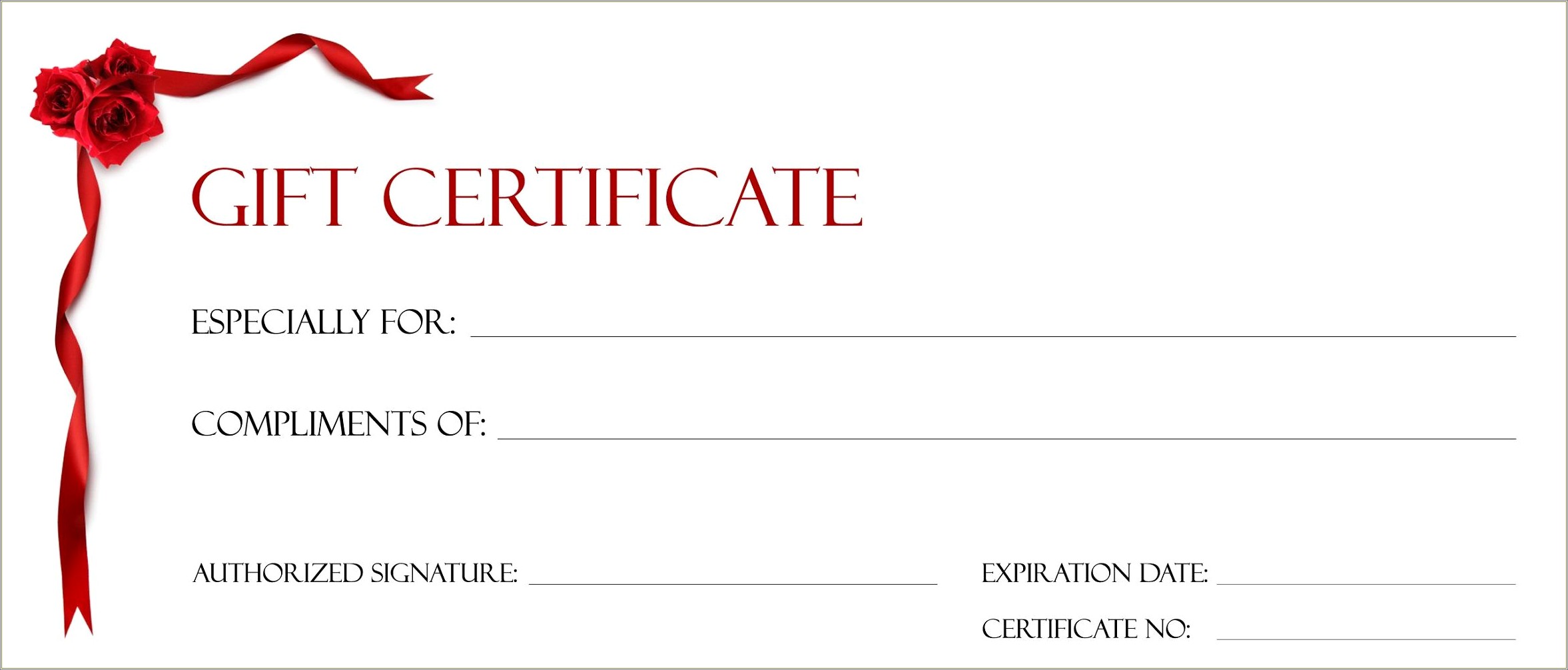 Free Customizable Gift Certificate Template Word