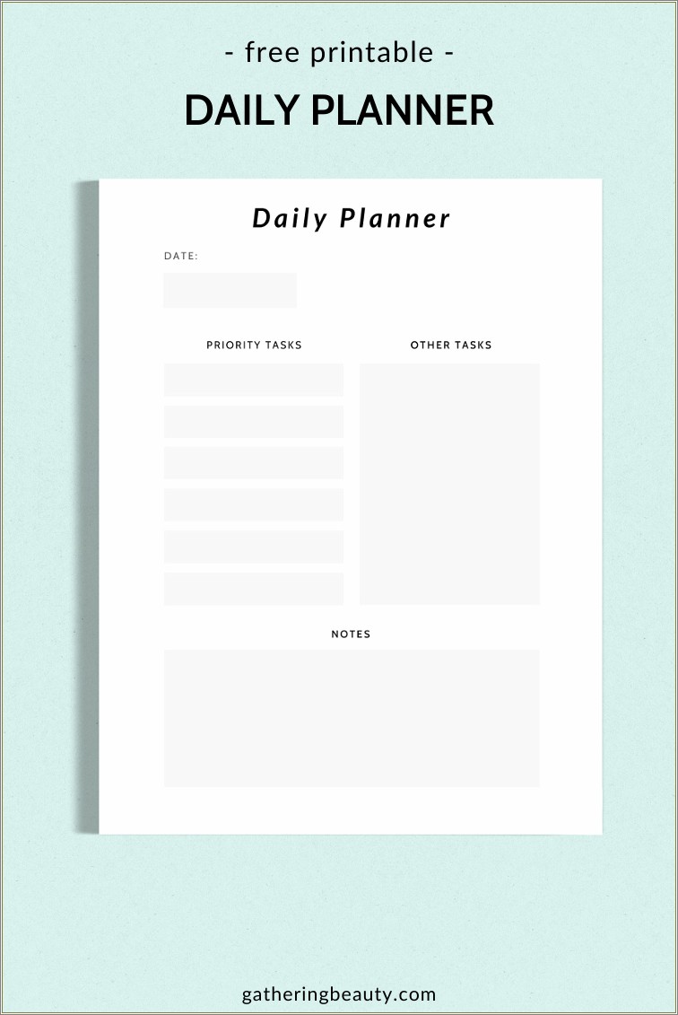 Free Daily Goal Planner Journal Template