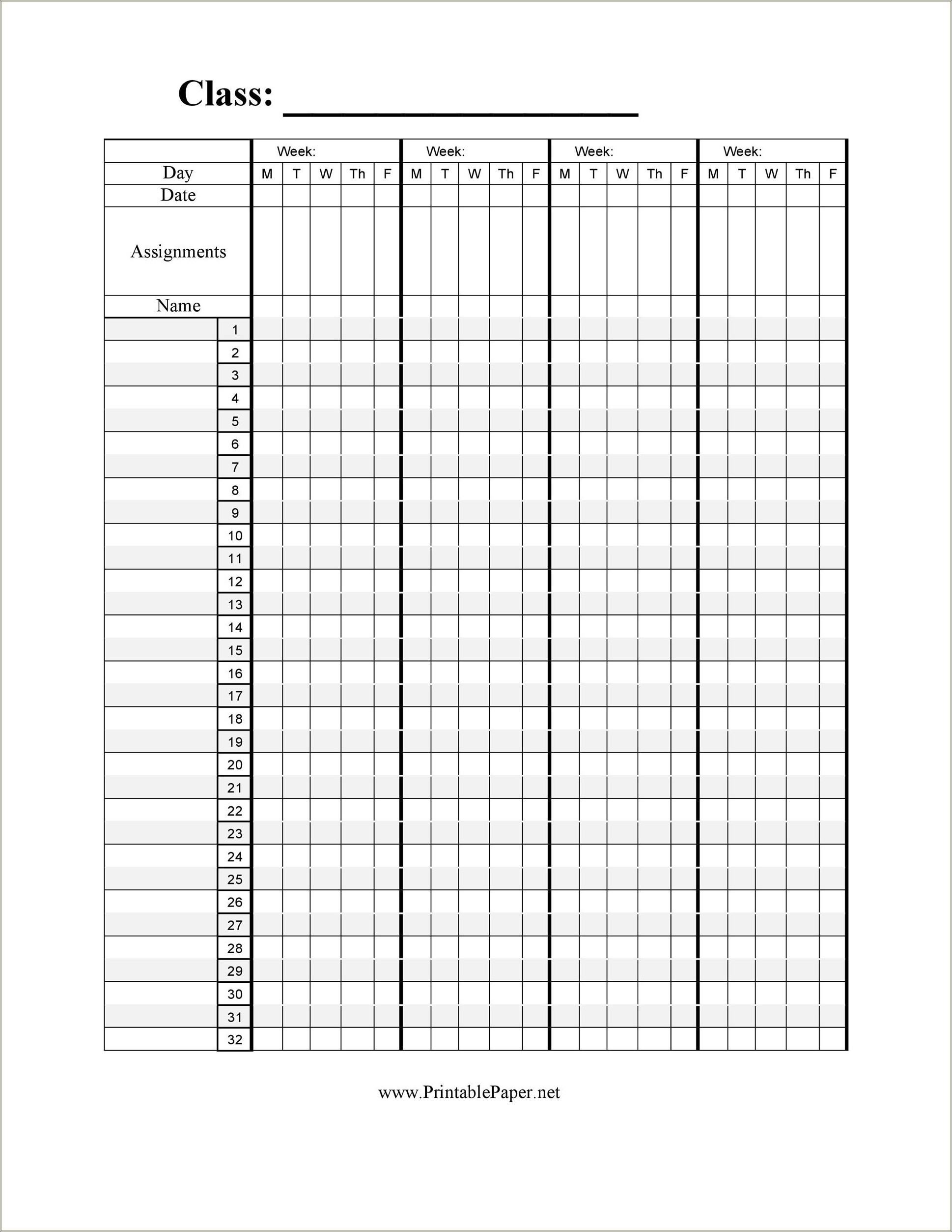 Free Decorative Classroom Roster Templates Free