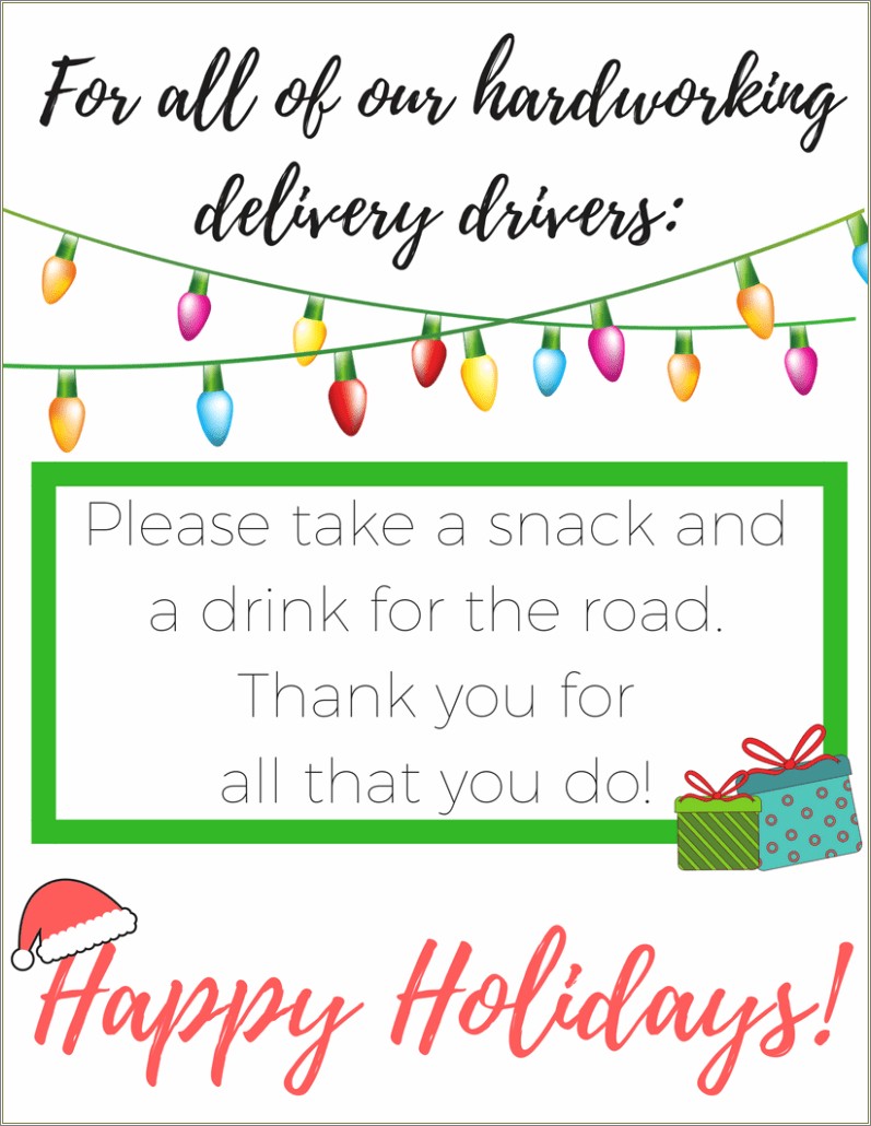 Free Delivery Driver Thank You Template