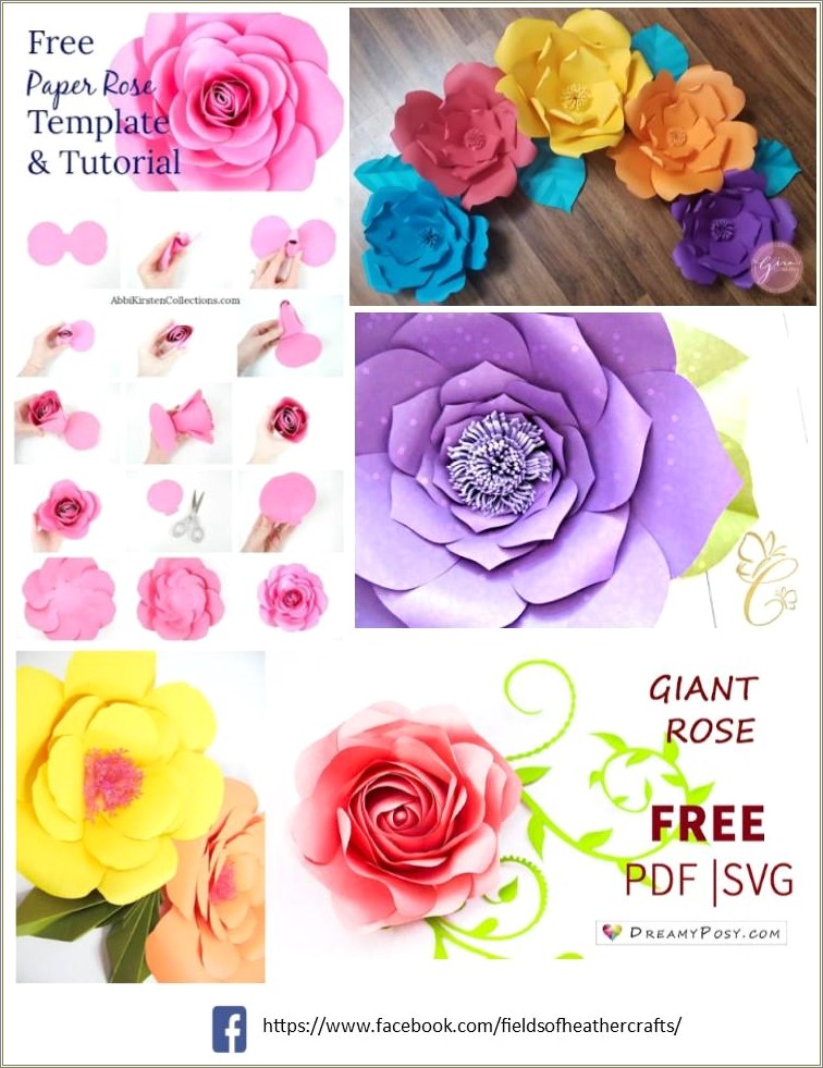 Free Diy Cricut Paper Flower Template