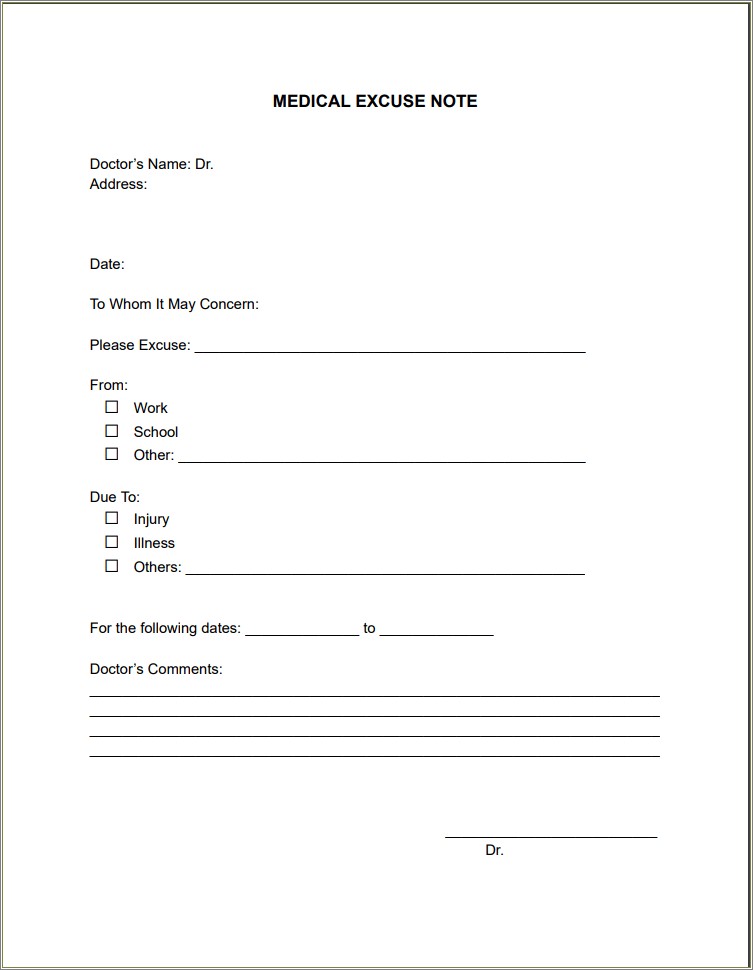 Free Doctors Notes Templates For Pdf