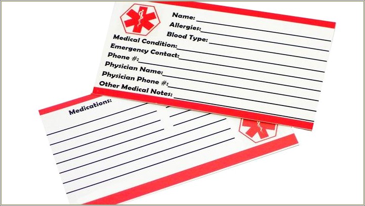 Free Dowland Medical Templates Info Wallet