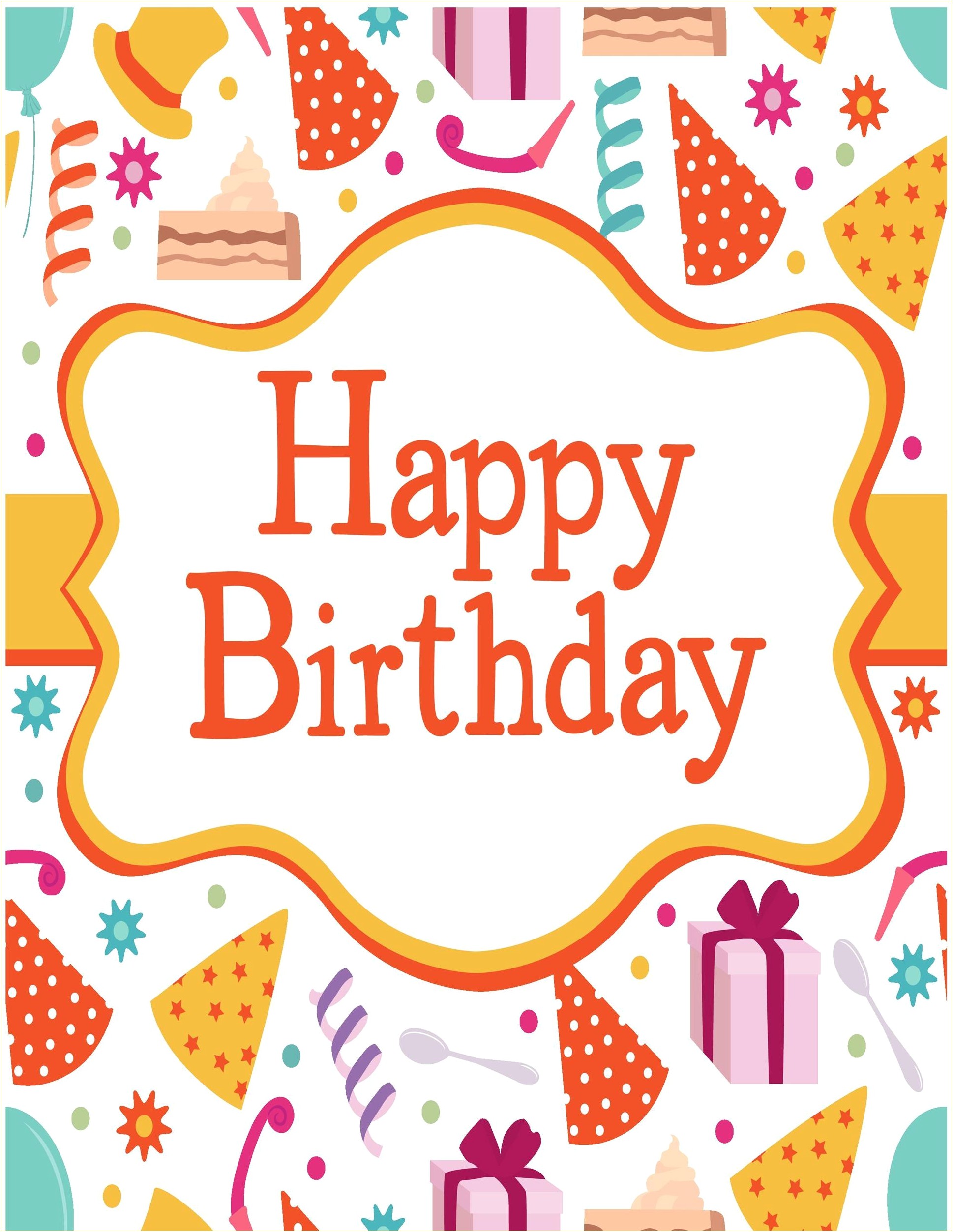 Free Download Blank Birthday Card Template