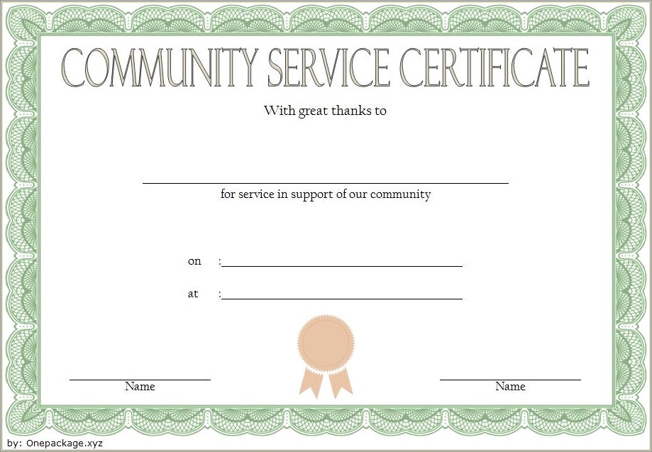 Free Download Certificate Of Service Template