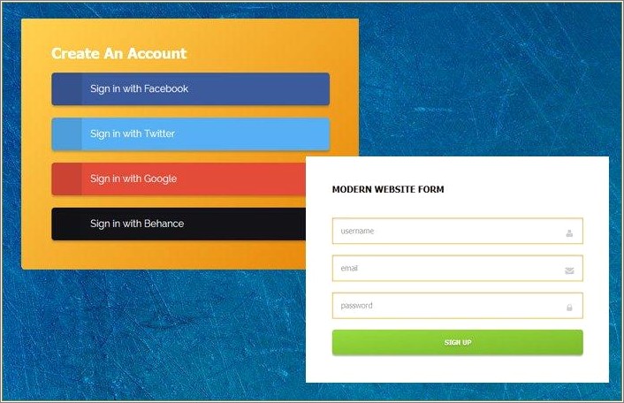 Free Download Login Form Template Html