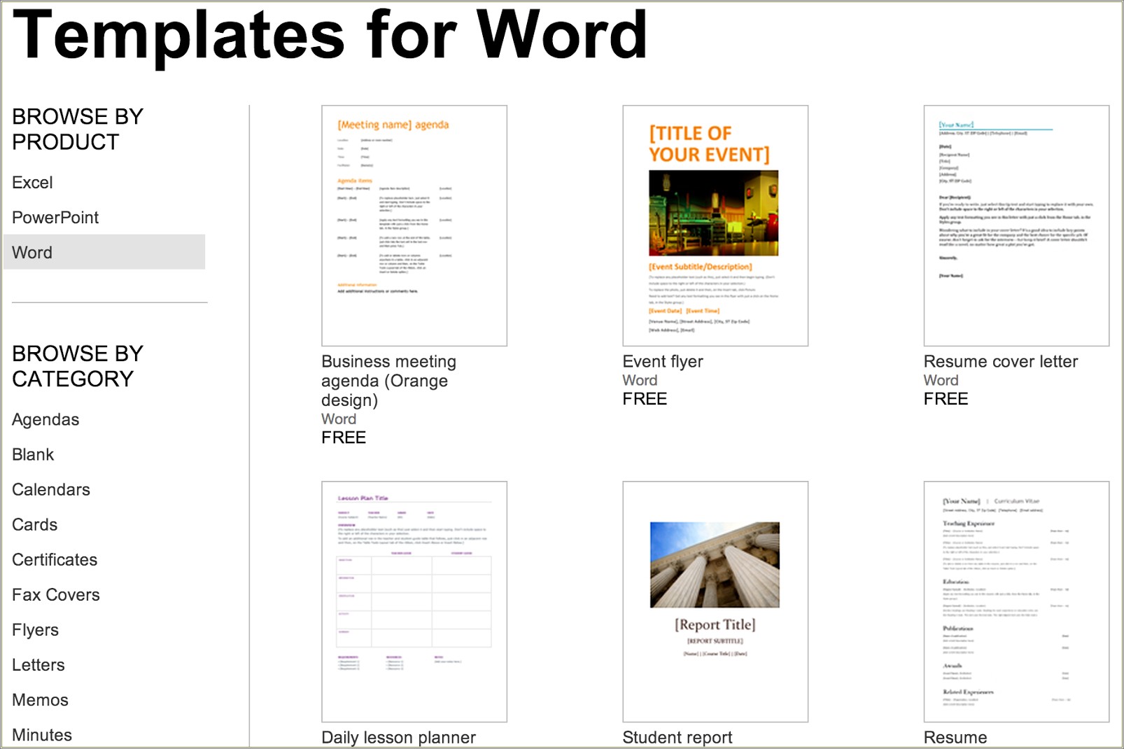 Free Download Templates For Office 2007