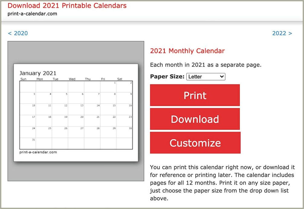 Free Download Wall Monthly Calendar Template