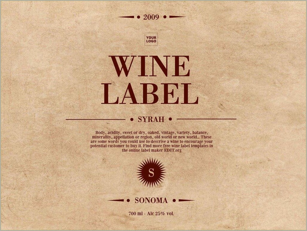Free Download Wine Labels Templates Word