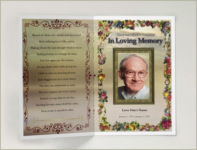 Free Downloadable Funeral Templates No Pay